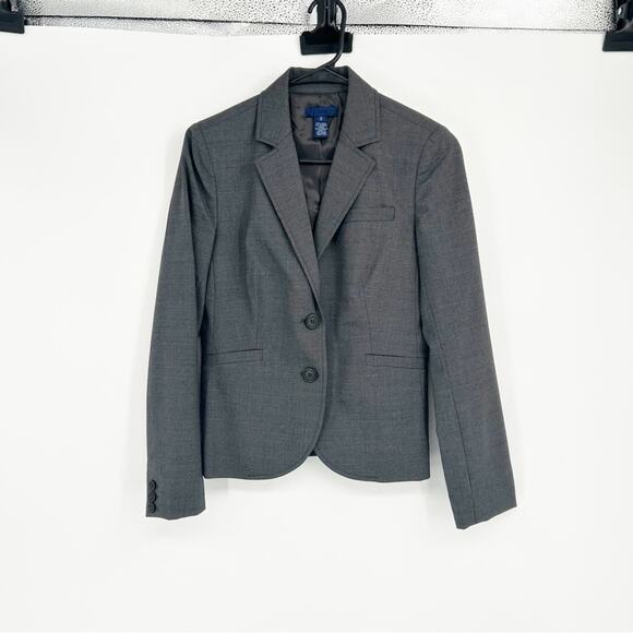 J. Crew Gray Wool Blazer Jacket Academia Business Casual Size 2 - Picture 1 of 7